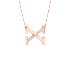 1/20CTW-DIA P1P2 LADIES INITIAL "X" NECKLACE