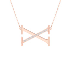 1/20CTW-DIA P1P2 LADIES INITIAL "X" NECKLACE