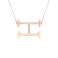 1/20CTW-DIA P1P2 LADIES INITIAL "H" NECKLACE