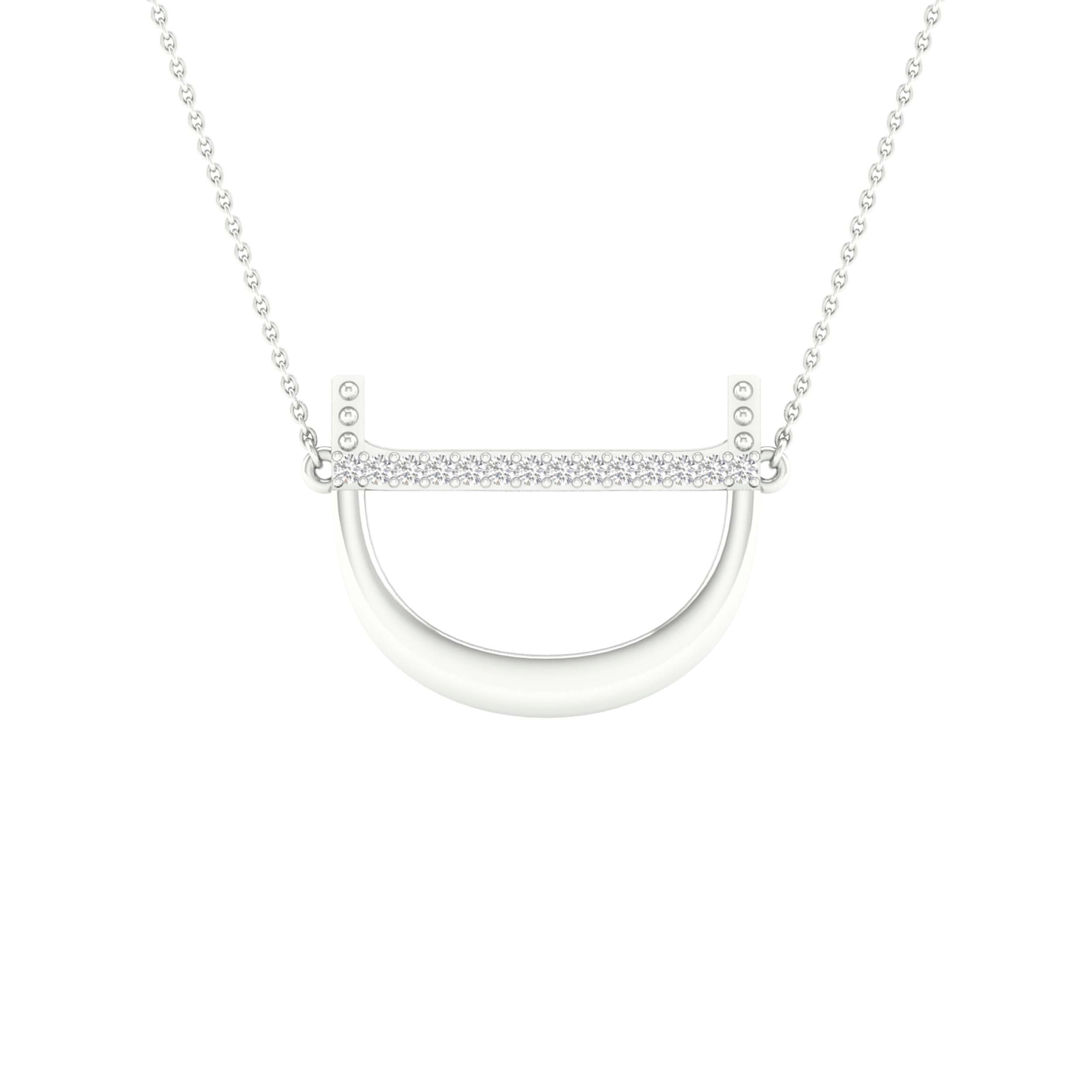 1/20CTW-DIA P1P2 LADIES INITIAL "D" NECKLACE