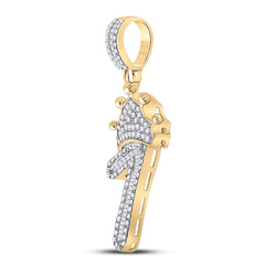 1/2CT-DIA P1P2 INITIAL "1" CROWN MENS CHARM