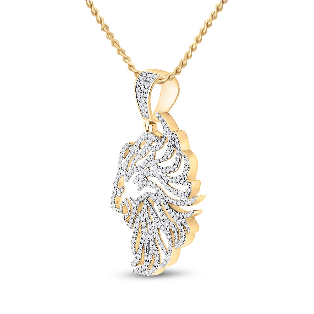 3/4CT-DIA LION MENS CHARM