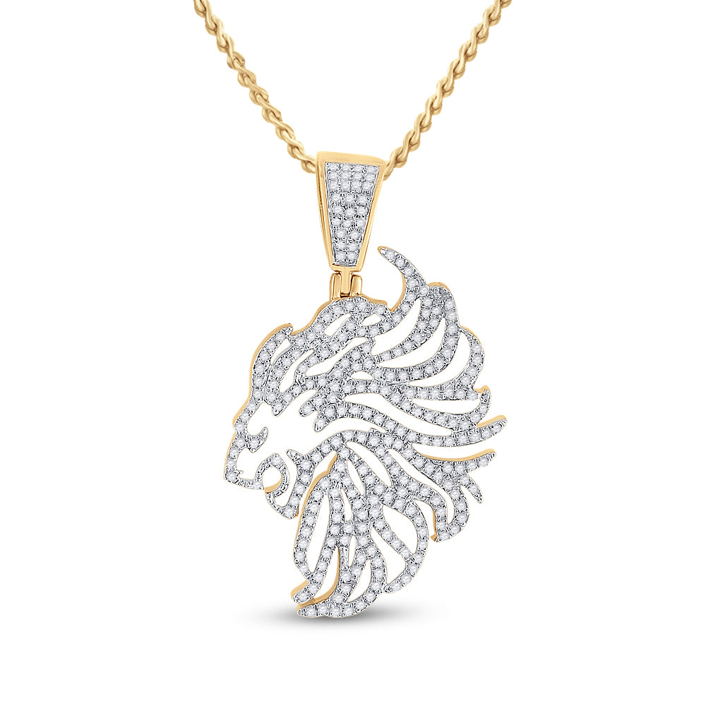 3/4CT-DIA LION MENS CHARM