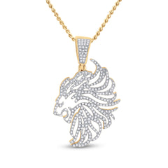 3/4CT-DIA LION MENS CHARM