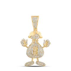 3CT-DIA CN MICRO-PAVE MONEY BAG MENS CHARM