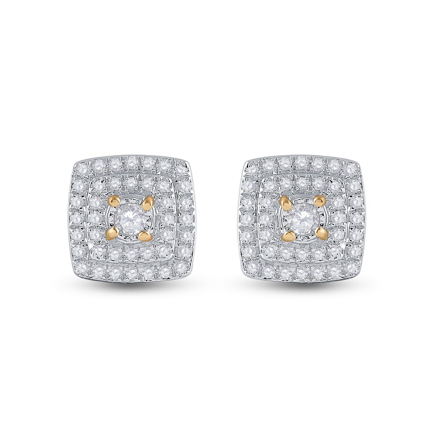 1/4CT-DIA CN MICRO-PAVE CUSHION EARRING