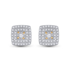 1/4CT-DIA CN MICRO-PAVE CUSHION EARRING