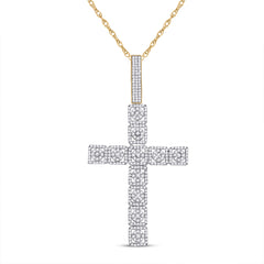 1 1/5CTW-DIA CN CROSS PENDANT