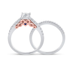 1 CT-DIA ANA M 1/2CT-CPR BELLISSIMO NO HALO BRIDAL SET
