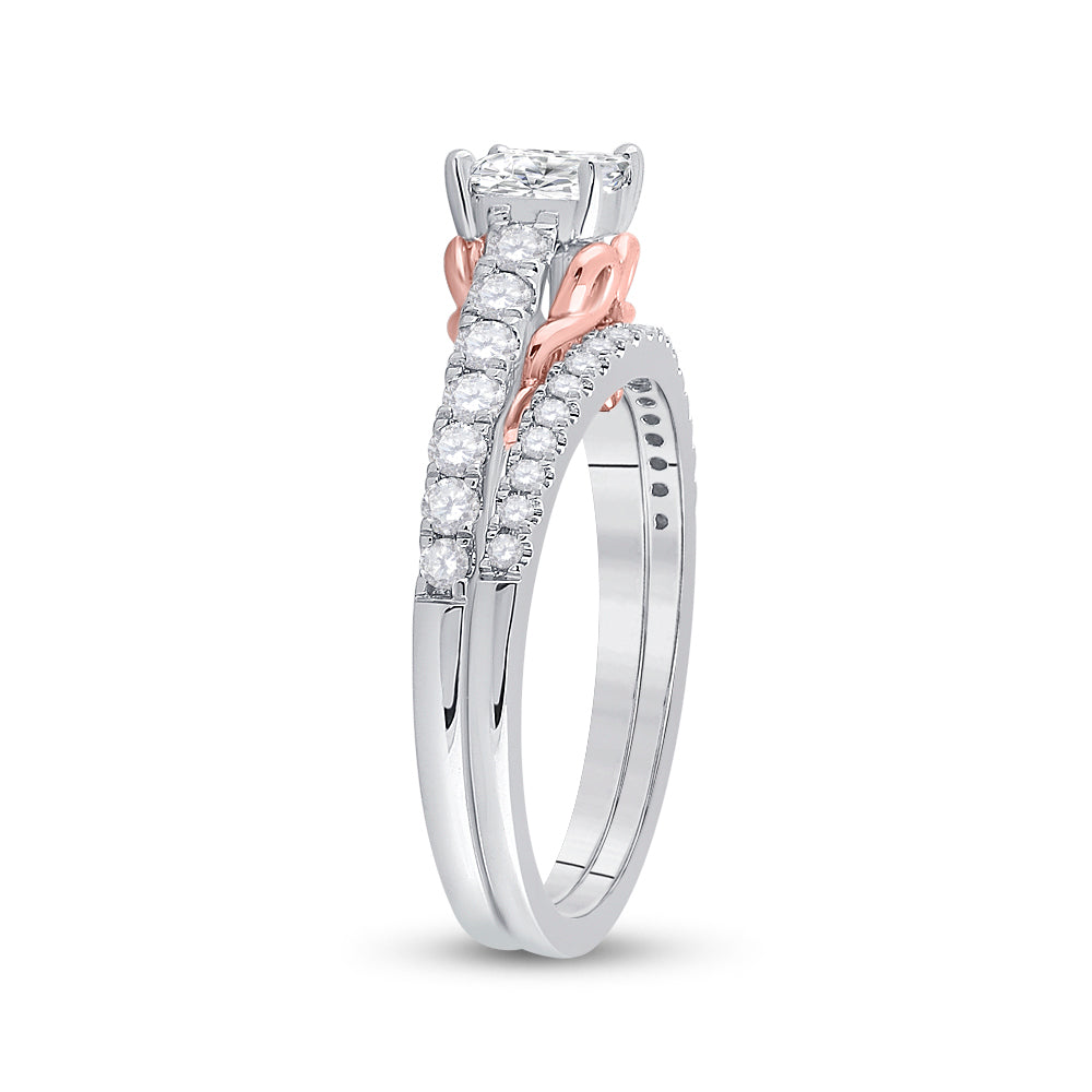 1 CT-DIA ANA M 1/2CT-CPR BELLISSIMO NO HALO BRIDAL SET