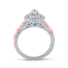 1 CT-DIA ANA M 1/3CT-CPEAR BRIDAL SET