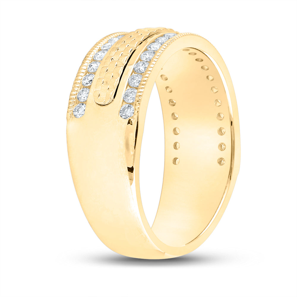 3/4CT-DIA CN ACCUSET MENS BAND
