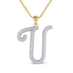 1/5CT-DIA GIFT INITIAL "U" PENDENT