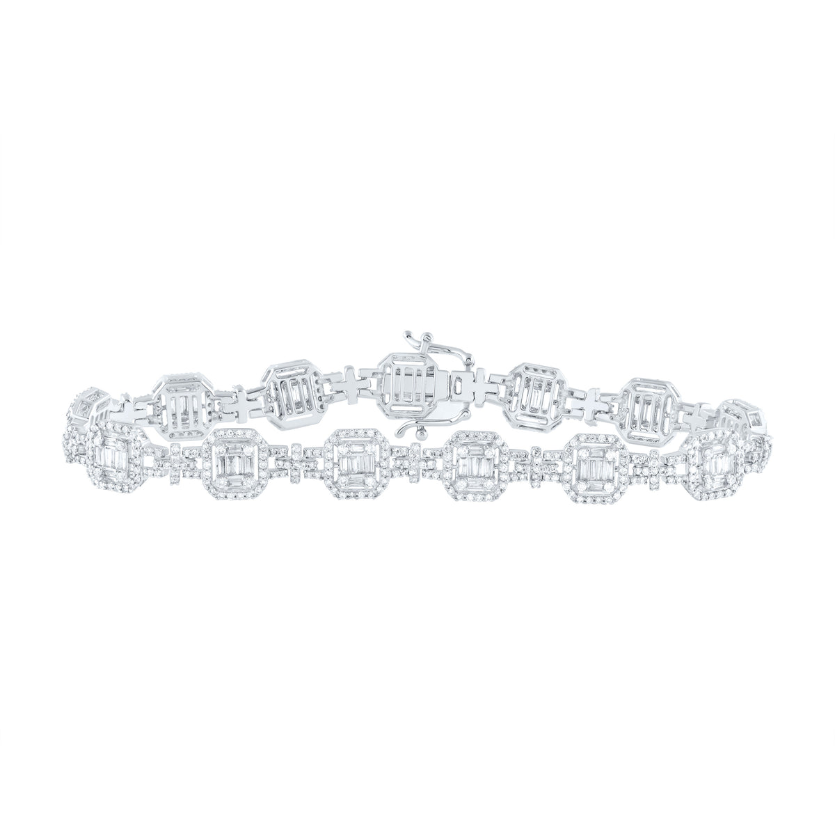 14K White Gold 3 CTW-Natural Diamond Diana Bracelet(7 Inch ) 17.88 Gram