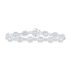 14K White Gold 3 CTW-Natural Diamond Diana Bracelet(7 Inch ) 17.88 Gram