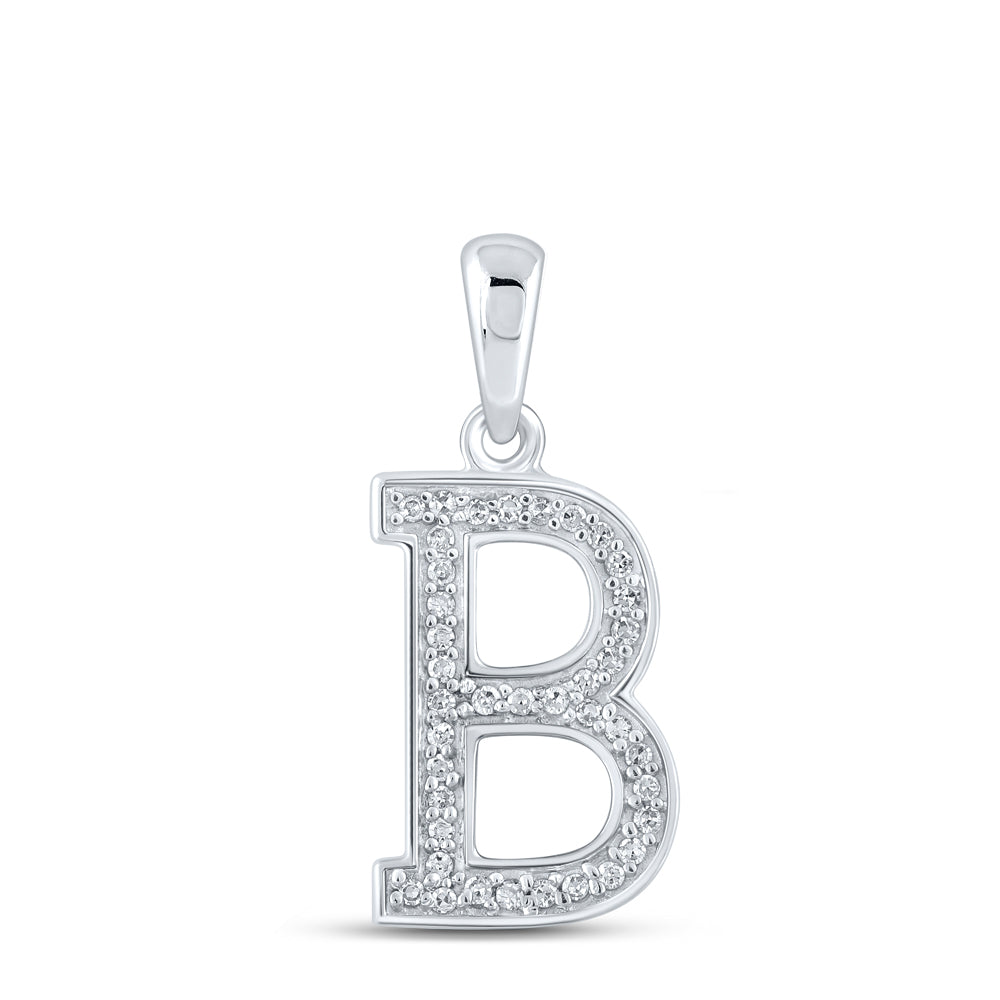 1/12CTW-DIA P1P2 LADIES INITIAL "B" PENDANT