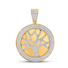 7/8 CTW-DIA P1P2 TREE ROUND PENDANT