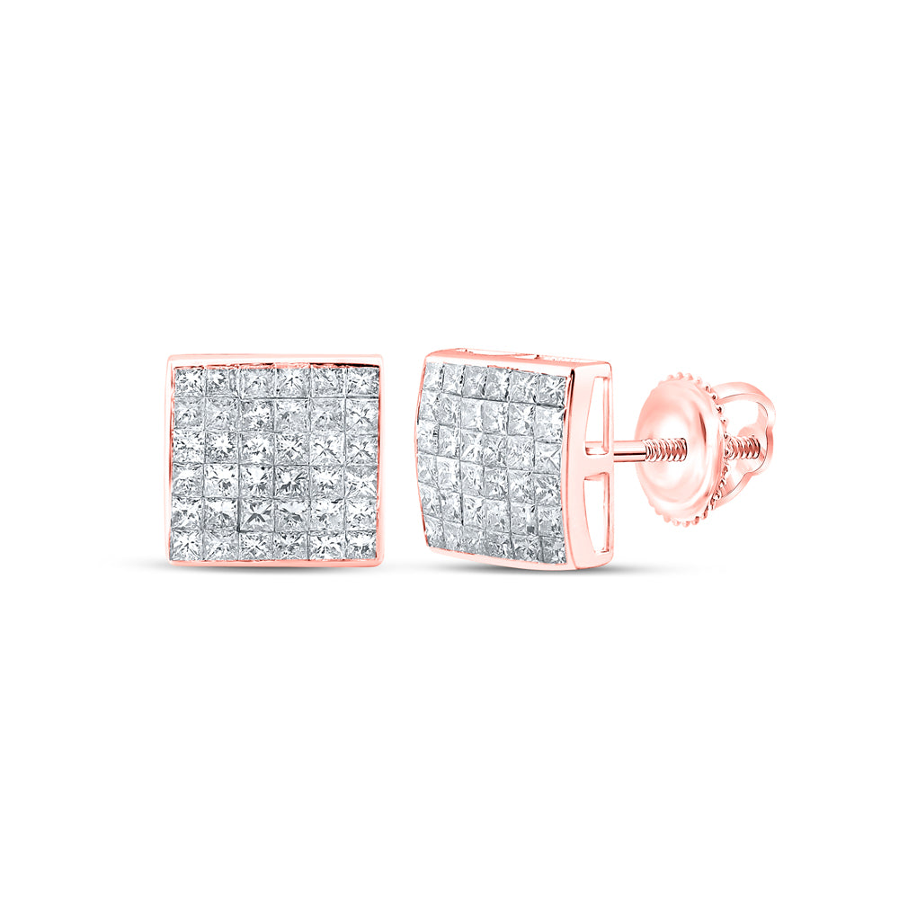2 CTW-DIA CN INVISIBLE SQUARE EARRING