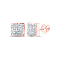 2 CTW-DIA CN INVISIBLE SQUARE EARRING