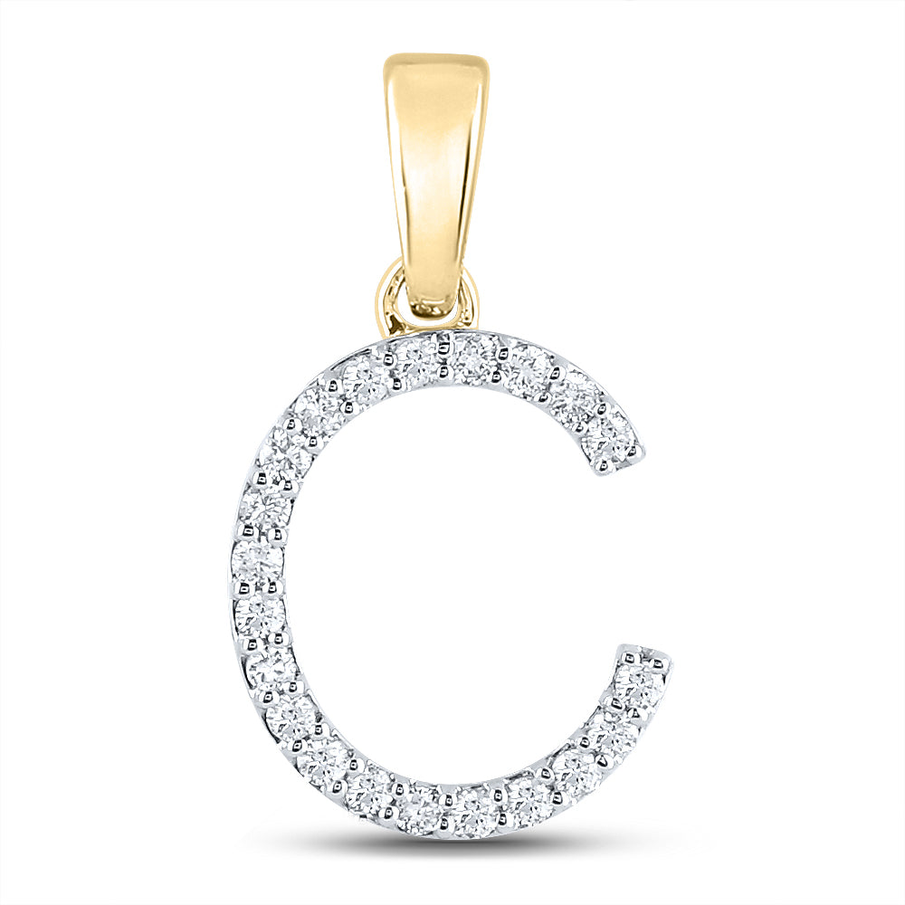 1/5CT-DIA CN LADIES INITIAL "C" PENDANT