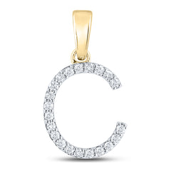 1/5CT-DIA CN LADIES INITIAL "C" PENDANT
