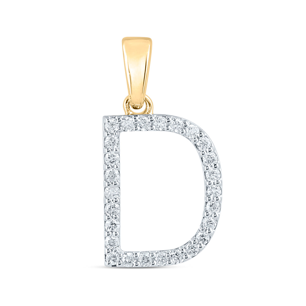 1/5CT-DIA CN LADIES INITIAL "D" PENDANT