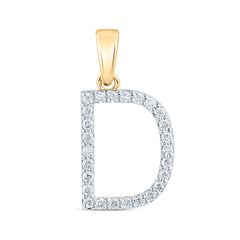 1/5CT-DIA CN LADIES INITIAL "D" PENDANT
