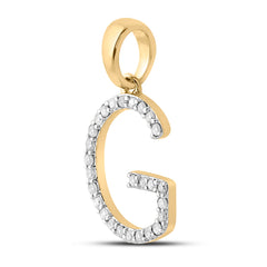 14K Yellow Gold 1/5 CTW-Natural Diamond Ladies Initial "G" Pendant 1.17 Gram