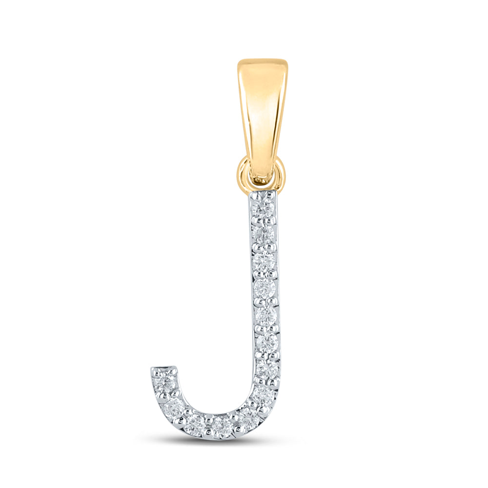 1/10CT-DIA CN LADIES INITIAL "J" PENDANT