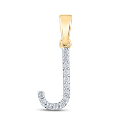 1/10CT-DIA CN LADIES INITIAL "J" PENDANT