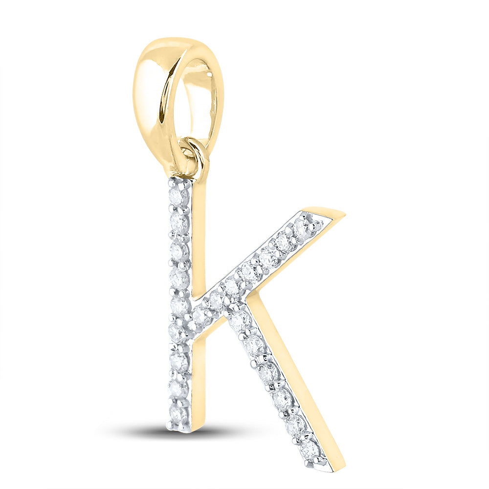 1/6CT-DIA CN LADIES INITIAL "K" PENDANT