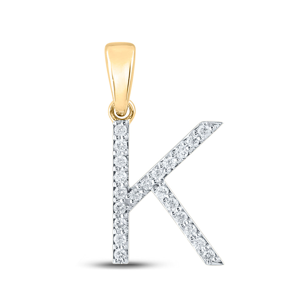 1/6CT-DIA CN LADIES INITIAL "K" PENDANT