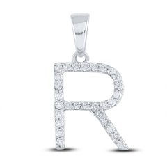 1/5CT-DIA CN LADIES INITIAL "R" PENDANT
