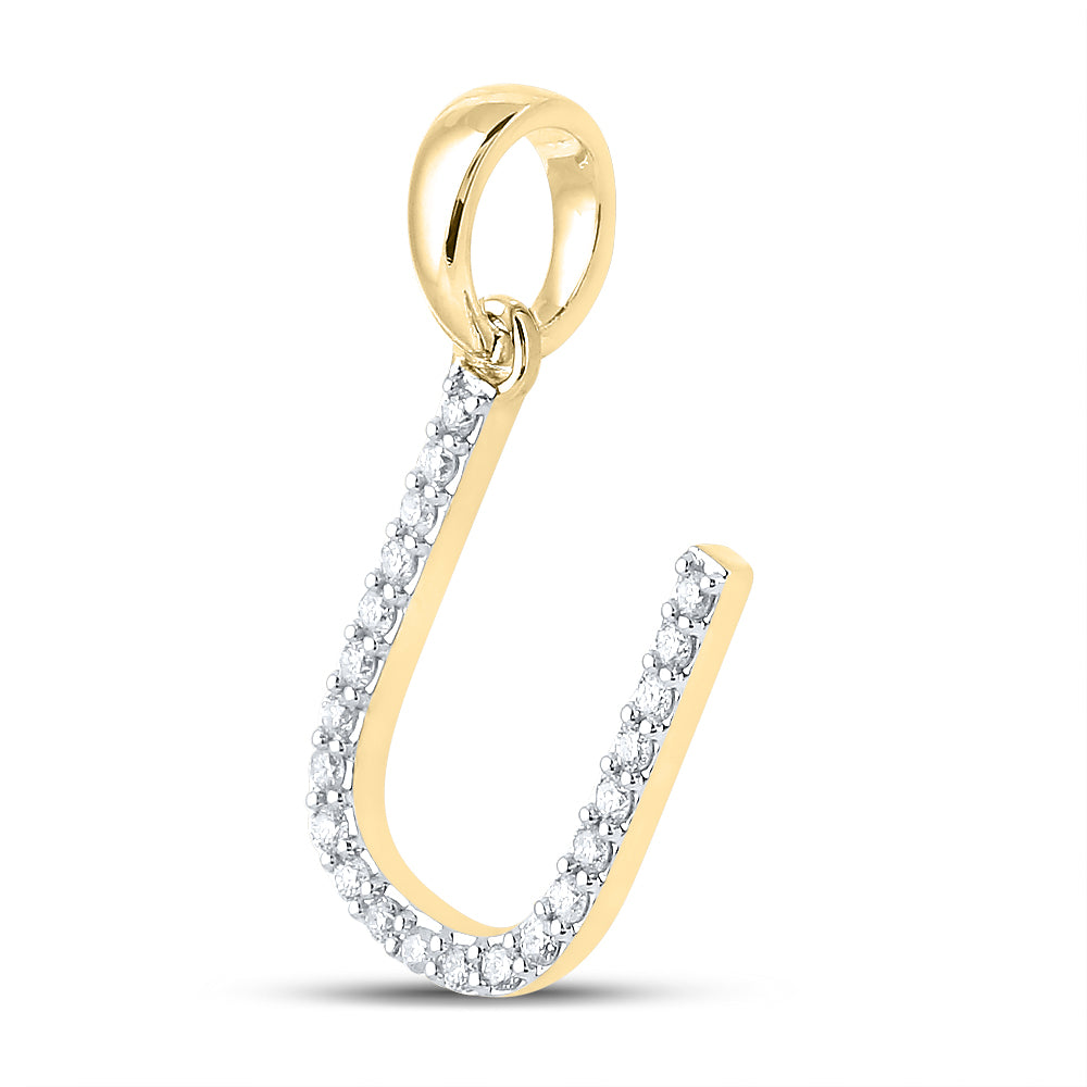 1/6CT-DIA CN LADIES INITIAL "U" PENDANT