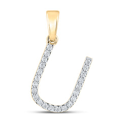 1/6CT-DIA CN LADIES INITIAL "U" PENDANT