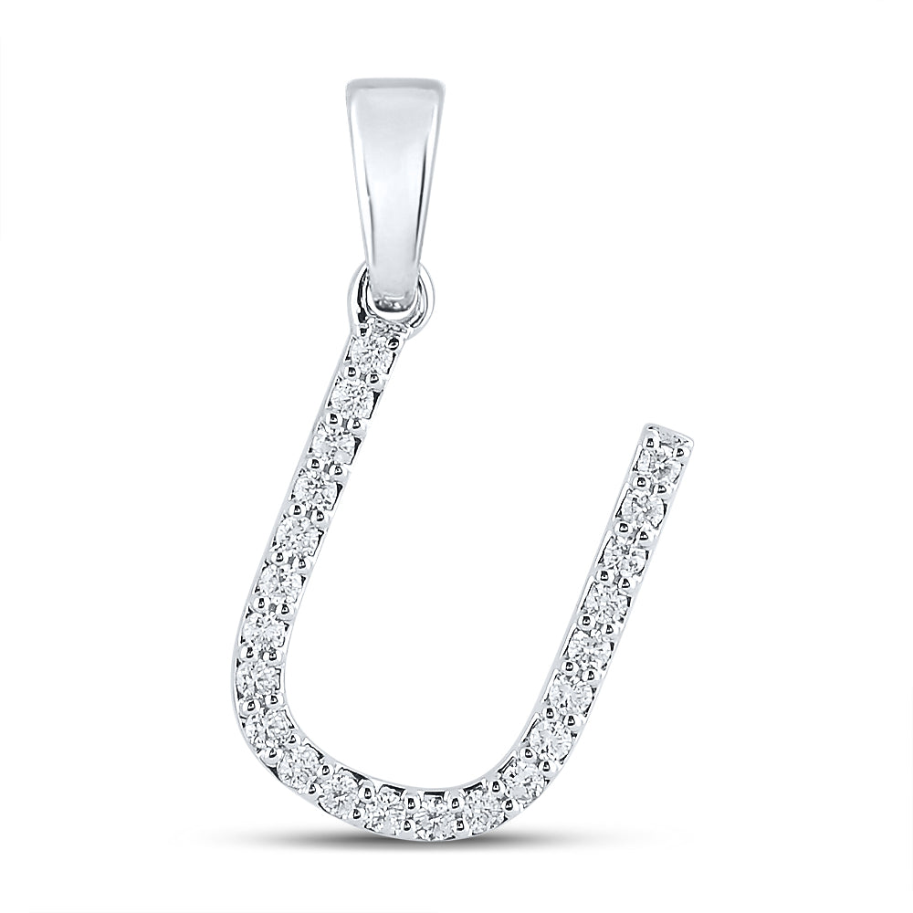 1/6CT-DIA CN LADIES INITIAL "U" PENDANT