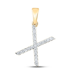 1/6CT-DIA CN LADIES INITIAL "X" PENDANT