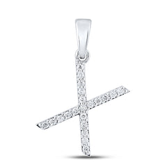 1/6CT-DIA CN LADIES INITIAL "X" PENDANT