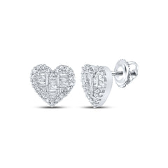 3/8CTW-DIA NK HEART UNISEX EARRING