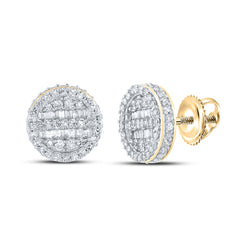 10K Yellow Gold 3/4 CTW-Natural Diamond Round Earring 2.68 Gram