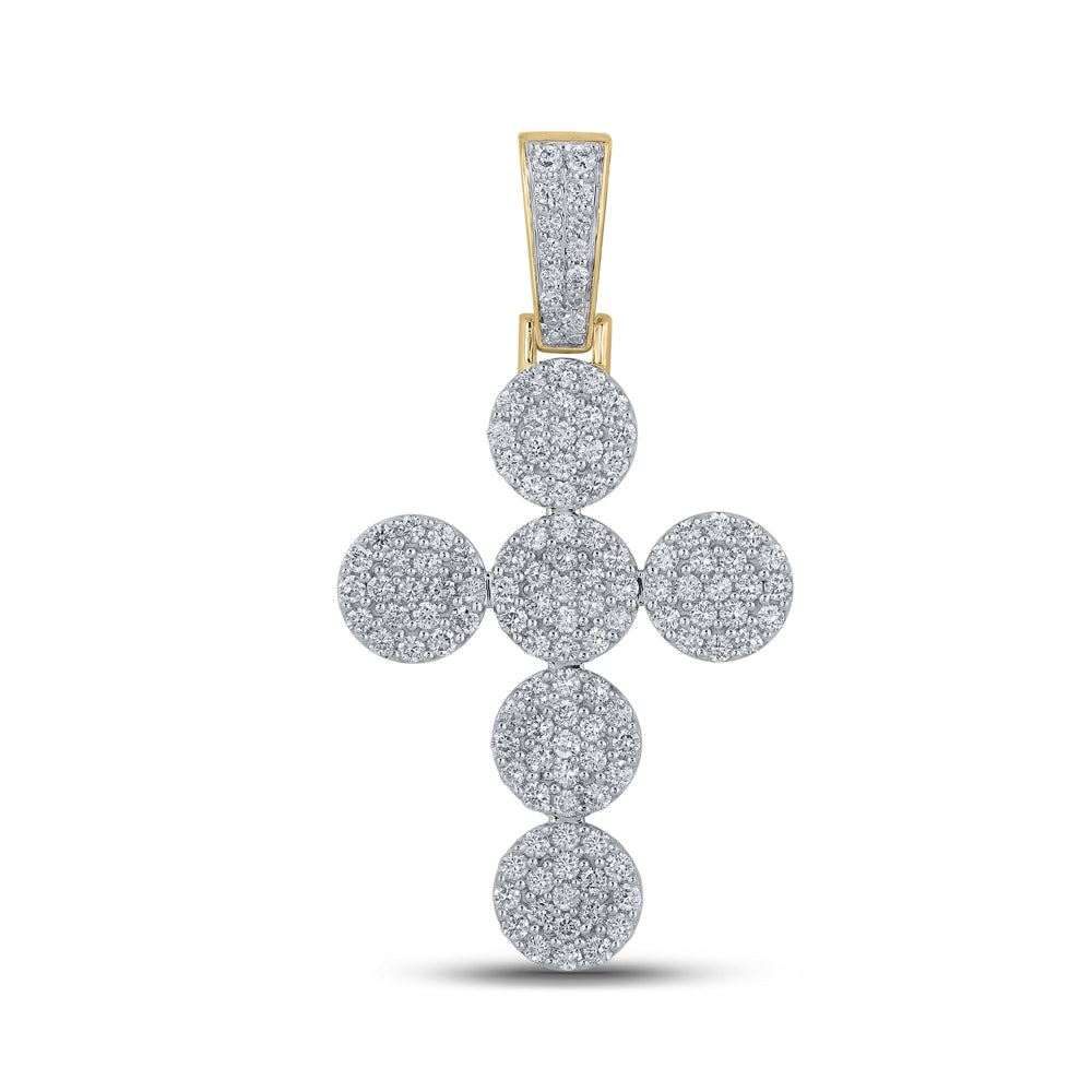 2 CT-DIA NK ROUND CROSS MENS CHARM