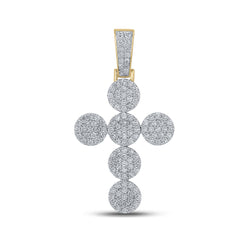 2 CT-DIA NK ROUND CROSS MENS CHARM