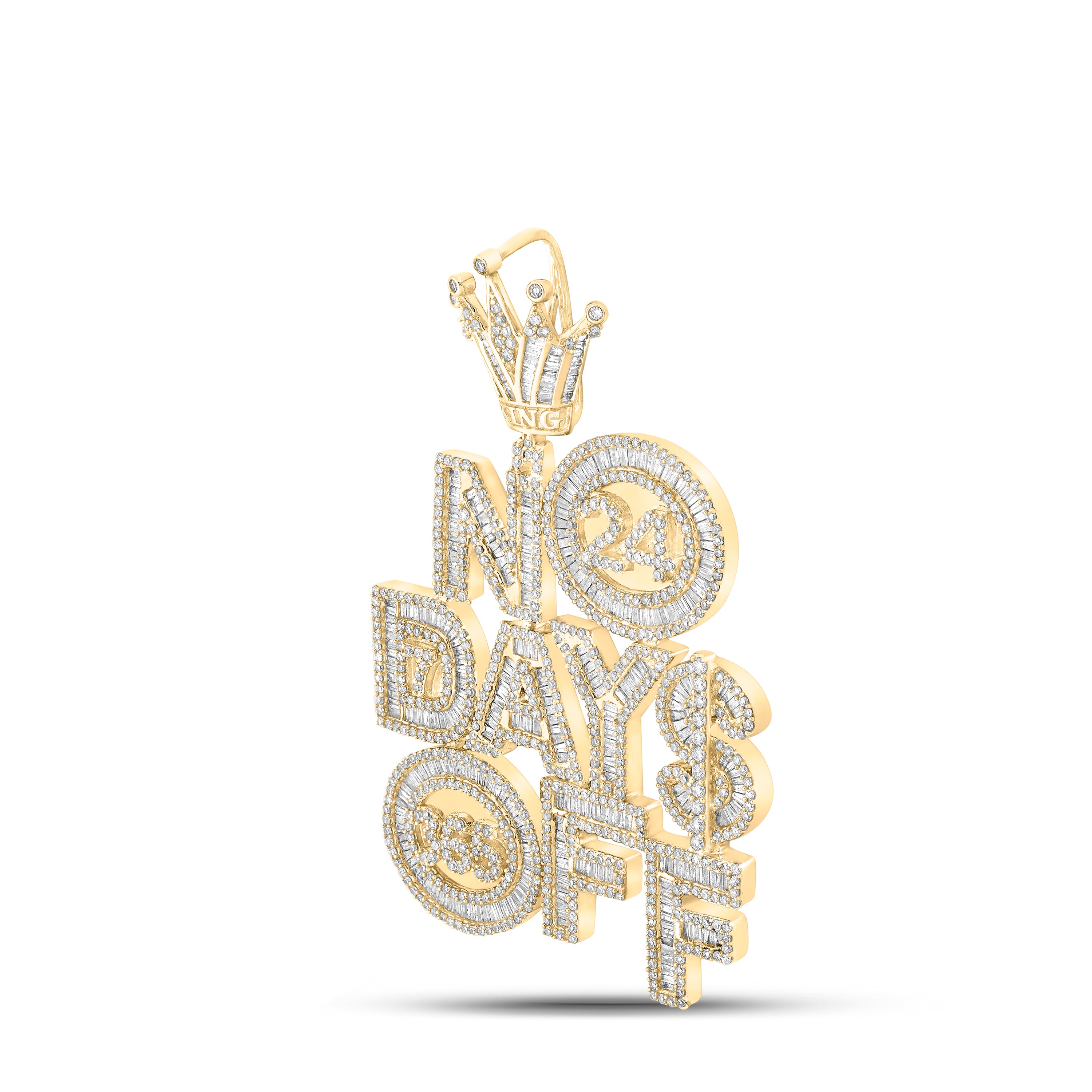 6CT-DIA NK 24 DAYS OFF MENS CHARM BIG CROWN LOOP