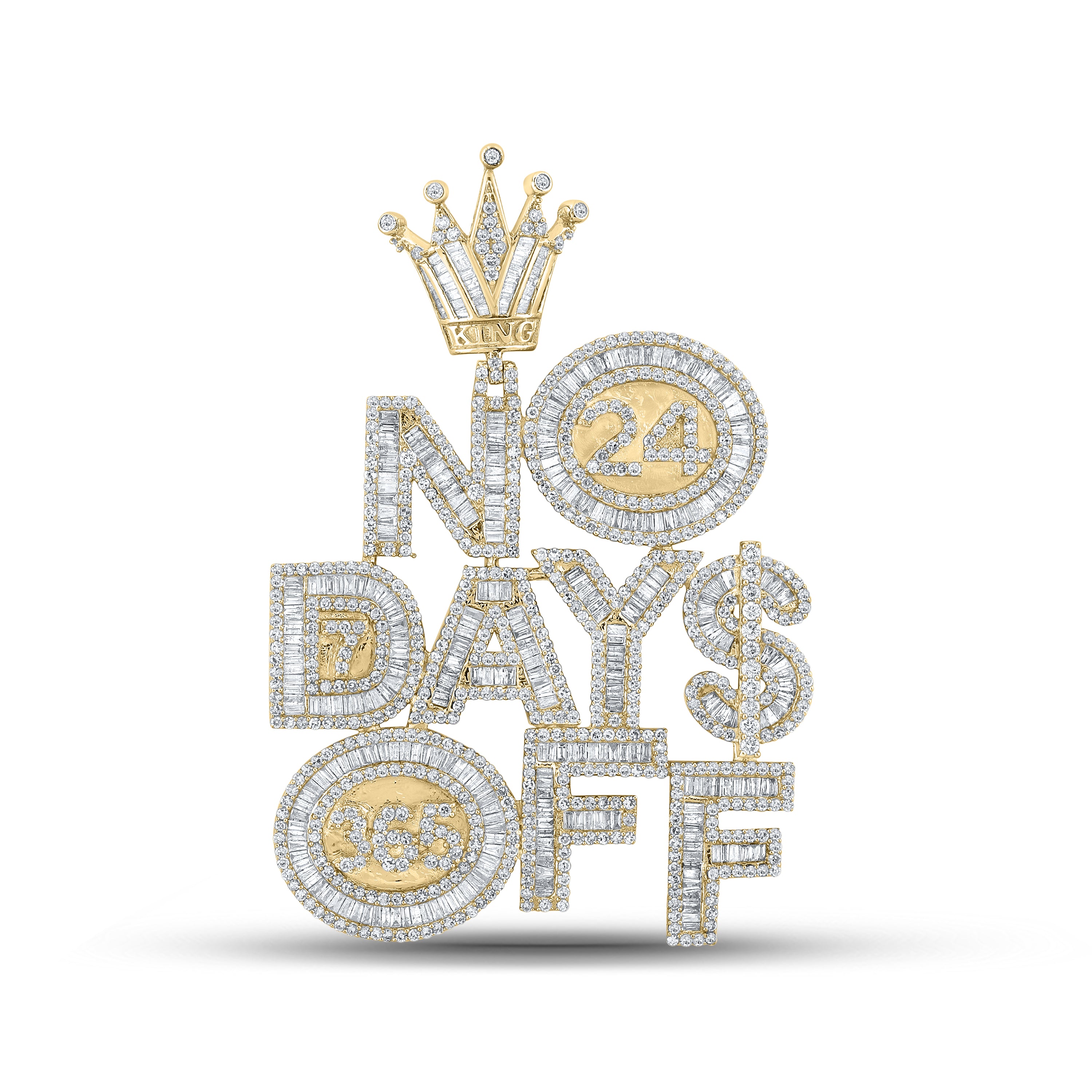 6CT-DIA NK 24 DAYS OFF MENS CHARM BIG CROWN LOOP