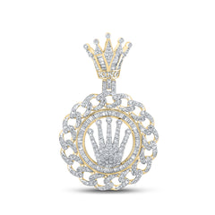 1 7/8 CT-DIA NK MENS CROWN CHARM WITH CROWN LOOP