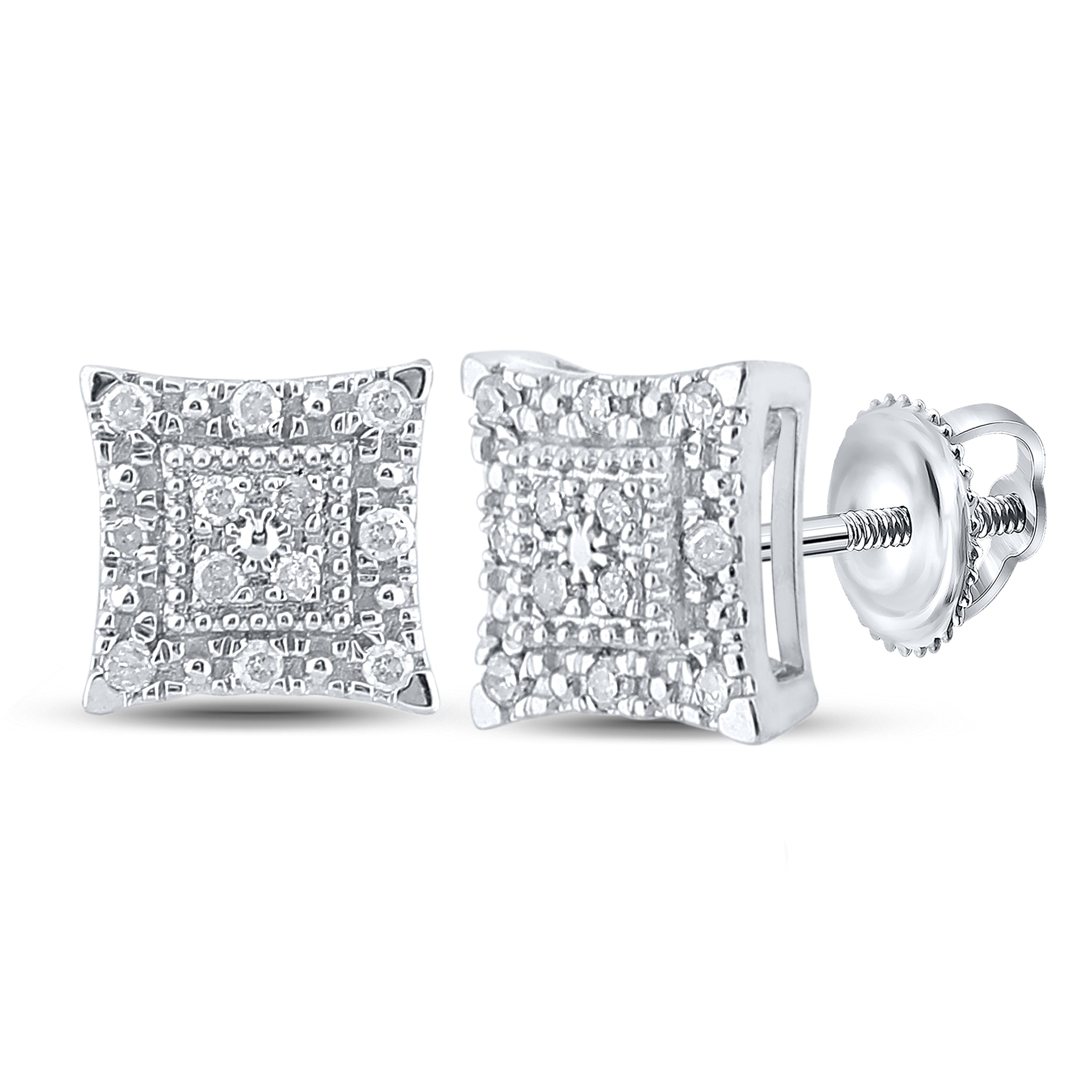 1/8CT-DIA P3 GIFT SQUARE EARRING