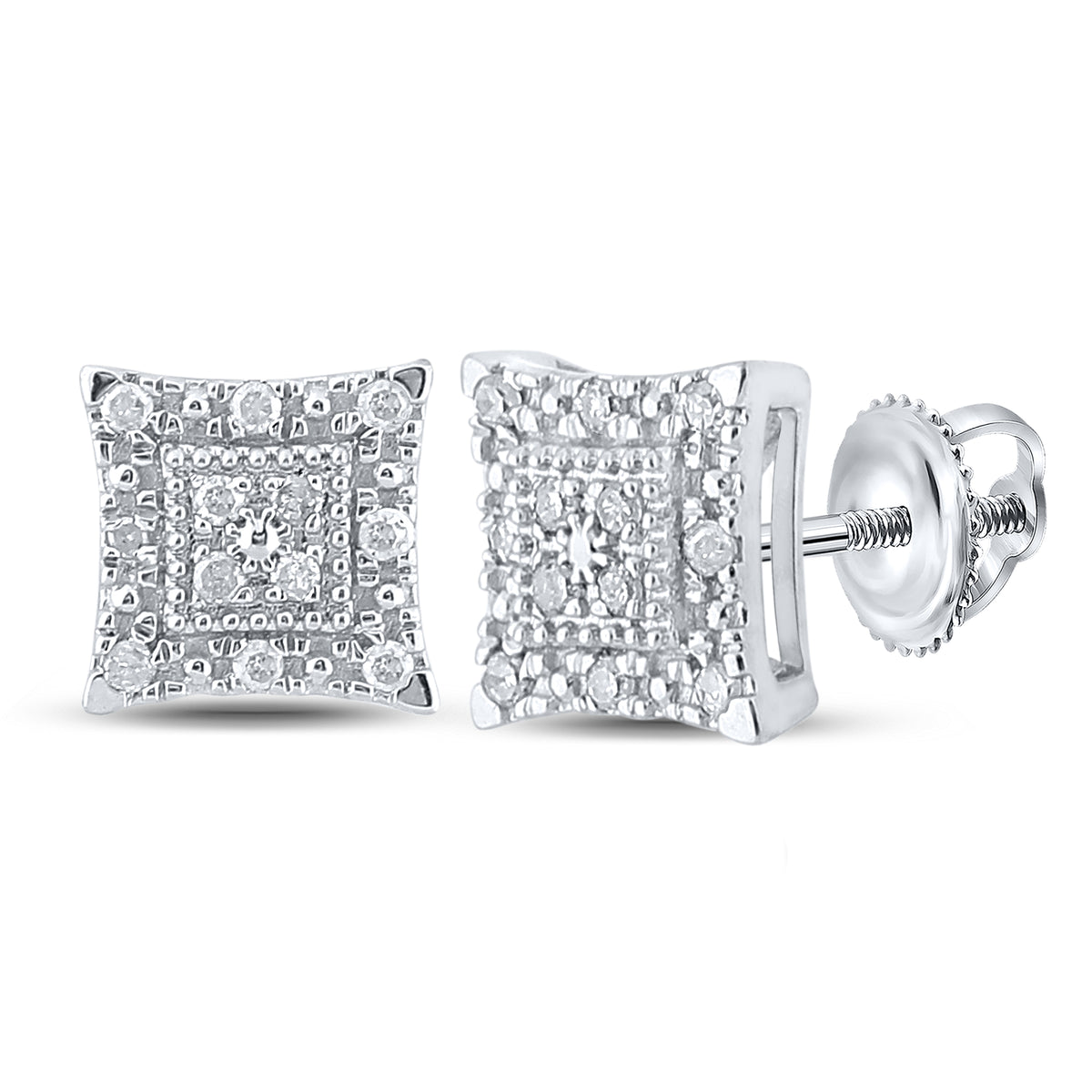 1/8CT-DIA P3 GIFT SQUARE EARRING