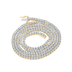 10K Yellow Gold 1 1/2 CTW-Natural Diamond 2.90MM Mens Diamond Fanuk Chain (24 Inch ) 27.63 Gram
