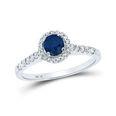 1/4CT-DIA CN 1/2CT-SAPP NATURAL GEM RING