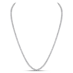 10K White Gold 10 CTW-Natural Diamond Mens Solitaire Chain (22 Inch ) 25.98 Gram